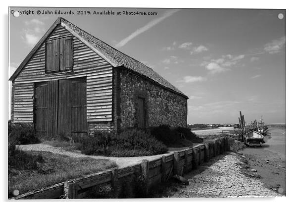 The Coal Barn, Thornham Acrylic by John Edwards