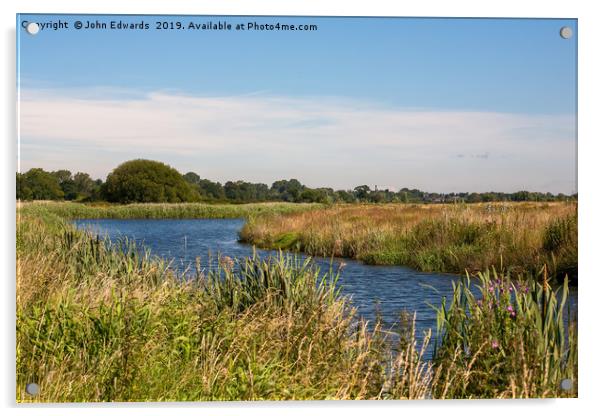 River Tame, Middleton, Warwickshire Acrylic by John Edwards