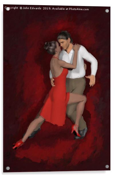 Passionate Rumba Dance Acrylic by John Edwards