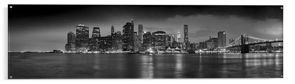 Manhattan Skyline at Dusk - BW Acrylic by Sharpimage NET
