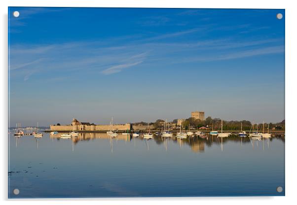 Portchester Castle Reflections Acrylic by Sharpimage NET