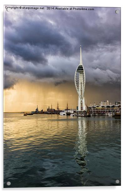 Spinnaker Tower Storm - 2 Acrylic by Sharpimage NET