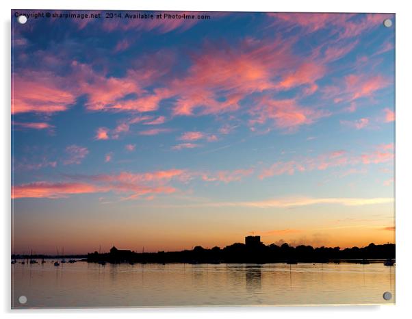 Portchester Castle Sunset Acrylic by Sharpimage NET