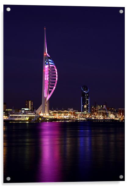 Spinnaker Tower at Dusk Acrylic by Sharpimage NET