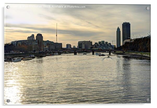 London's river thames Acrylic by Alan Glicksman