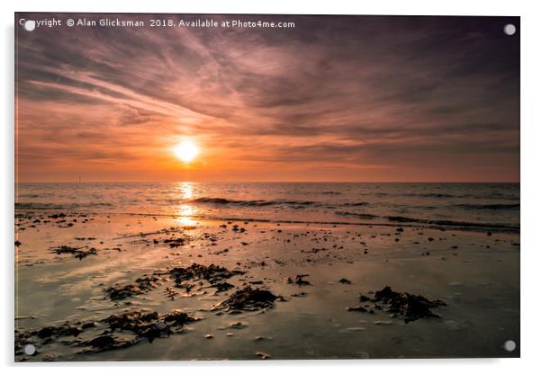 Palm bay at sunset Acrylic by Alan Glicksman