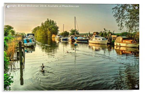 Down the river to Plucks Gutter Acrylic by Alan Glicksman