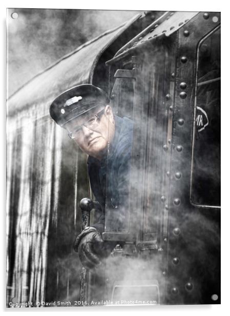 The Train Driver Acrylic by David Smith