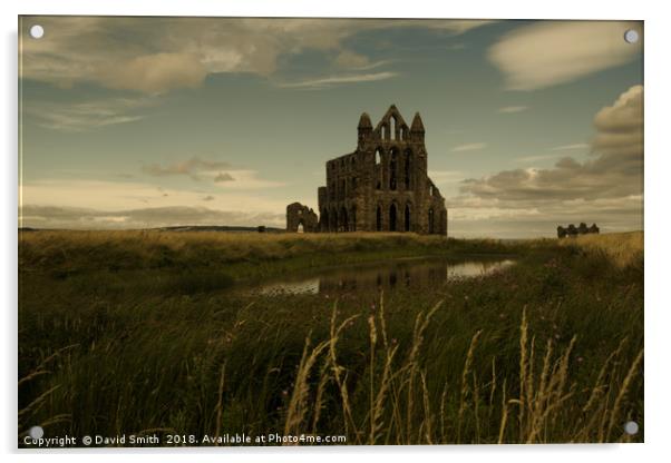 The Gothic Beauty Of Whitby Abbey Acrylic by David Smith