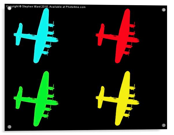  Avro Lancaster pop art Acrylic by Stephen Ward