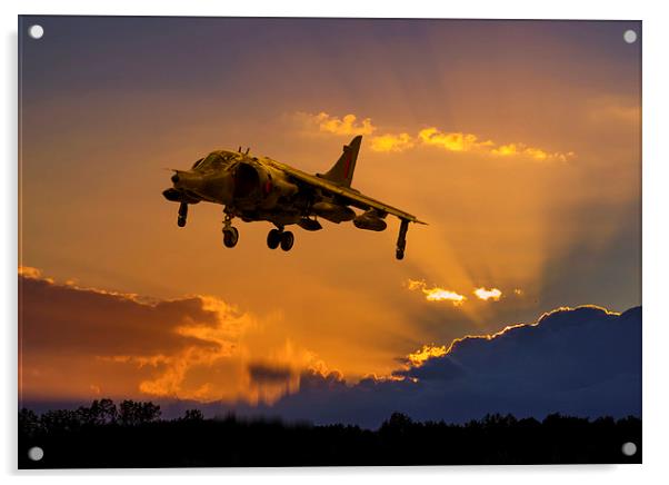 Dusk Defender at RAF Wittering.   Acrylic by Stephen Ward