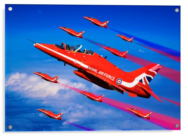 Red Arrows Acrylic by Stephen Ward