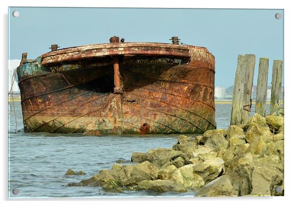  River Medway old Shipwreck Acrylic by pristine_ images