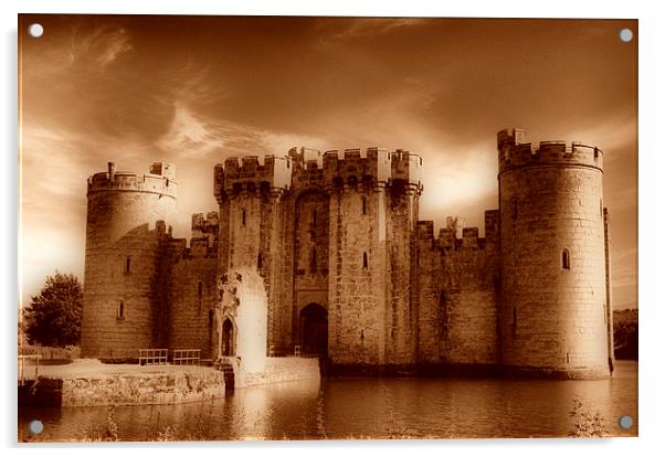  Bodiam Castle Sepia  Acrylic by pristine_ images