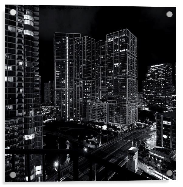  Miami downtown Acrylic by Luigi Scuderi