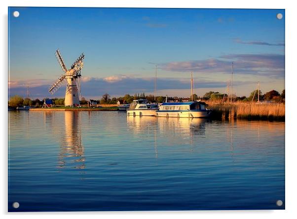  Evening on the River Thurne Acrylic by Broadland Photography