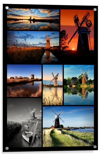  Montage of Norfolk Mills Acrylic by Broadland Photography