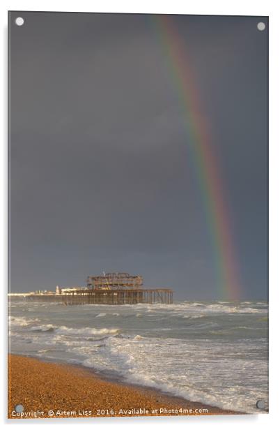 Rainbow over the Pier Acrylic by Artem Liss