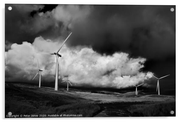Wind Farm, Cumbria. Acrylic by Peter Jones