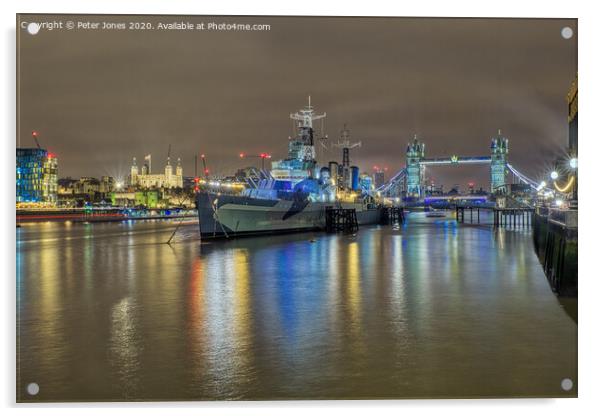 HMS Belfast Acrylic by Peter Jones