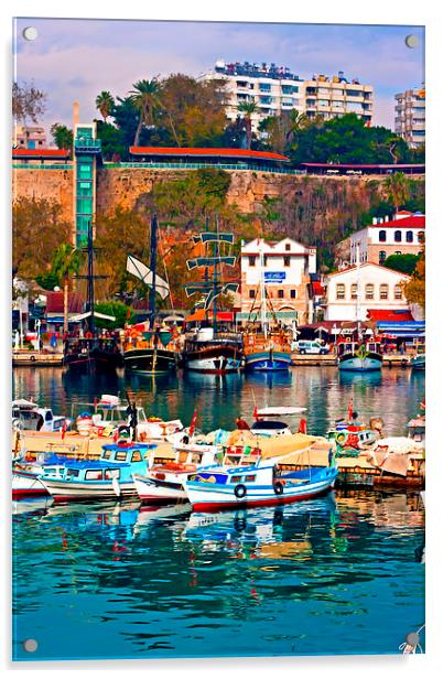 Digital painting of Kaleici, Antalya's old town ha Acrylic by ken biggs