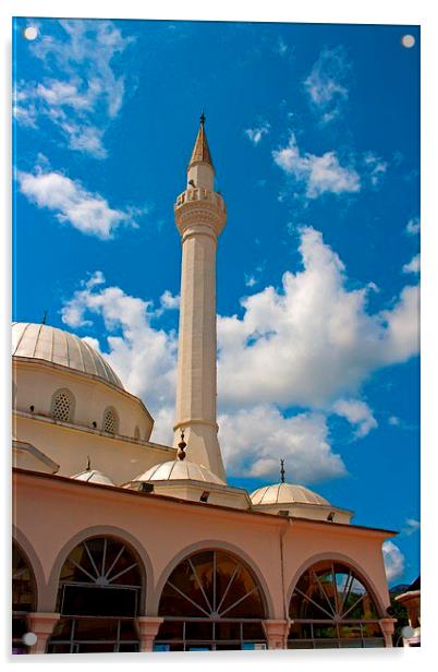 Digital painting of a colouful Turkish Mosque Acrylic by ken biggs
