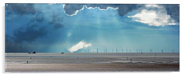 Wind turbine panorama Acrylic by ken biggs
