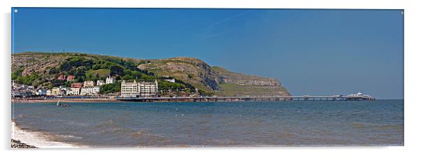 Panoramic shot of Llandudno pier and Great Orme Acrylic by ken biggs