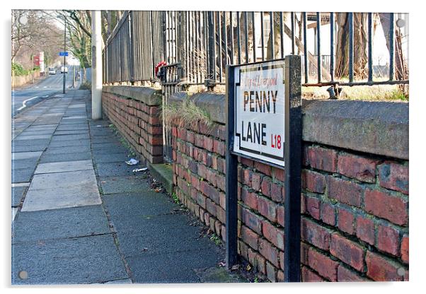Penny Lane, Liverpool, UK Acrylic by ken biggs