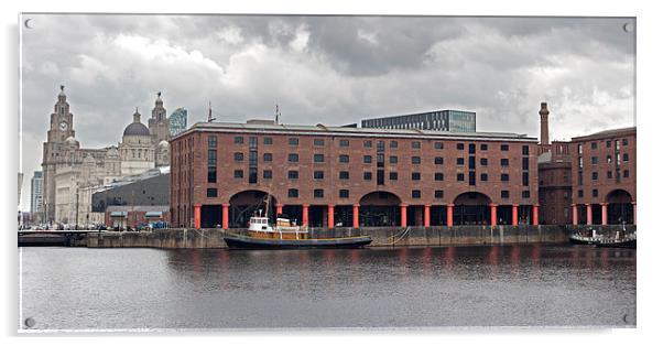 Albert Dock and Liver Buildings Liverpool UK Acrylic by ken biggs