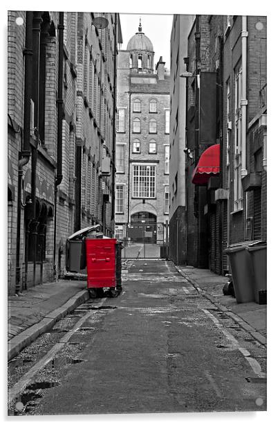 Looking down an empty inner city alleyway Acrylic by ken biggs