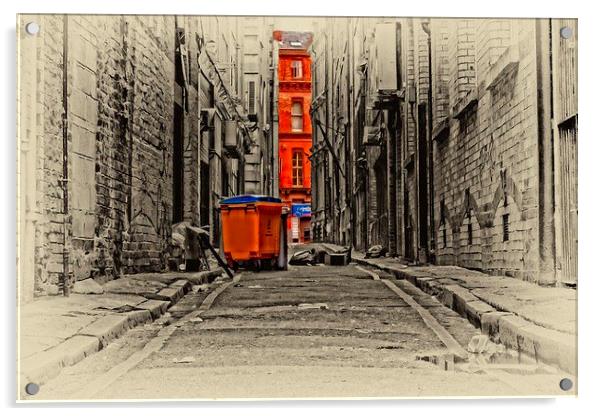 inner city back alleyway  Acrylic by ken biggs