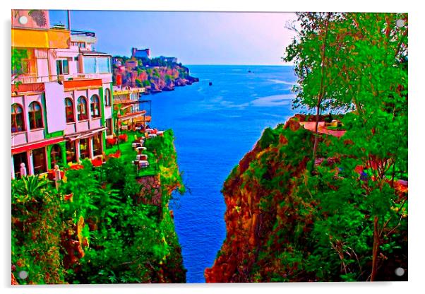 Turkish coastline resort of Antalya Acrylic by ken biggs