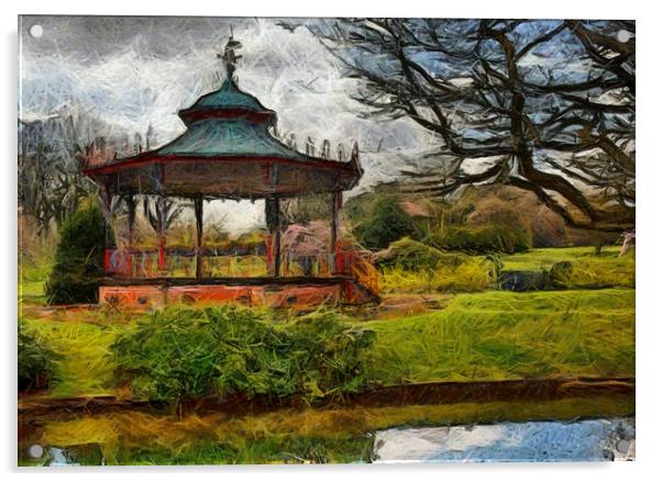A Digital painting of the Bandstand in Sefton Park Acrylic by ken biggs