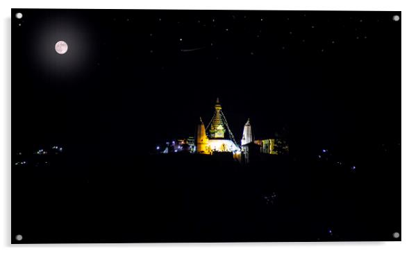Swayambhunath Acrylic by Ram Maharjan