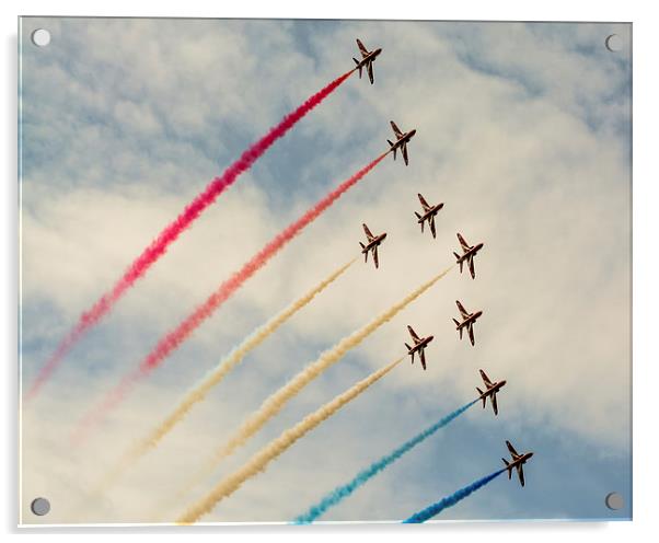  RAF Red Arrows - Full Formation  Acrylic by Andrew Scott