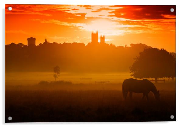 Lincoln Cathedral at Sunrise Acrylic by Andrew Scott