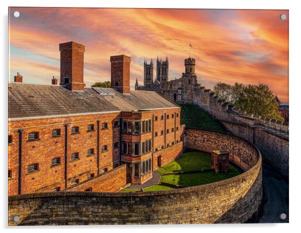 Lincoln Castle Prison and Lincoln Cathedral Acrylic by Andrew Scott