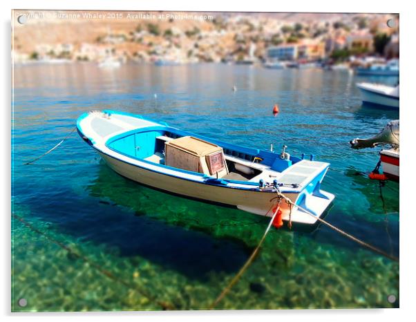  Greek Boat Acrylic by Suzanne Whaley