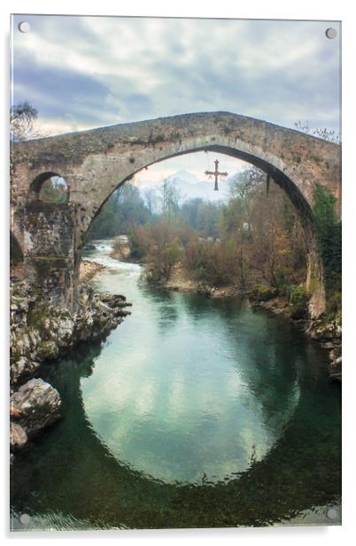 Asturias Roman Bridge Acrylic by Svetlana Korneliuk