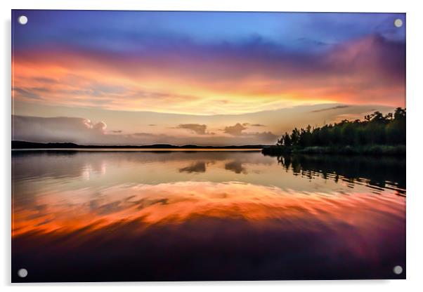 Sunset Symmetry Acrylic by Svetlana Korneliuk