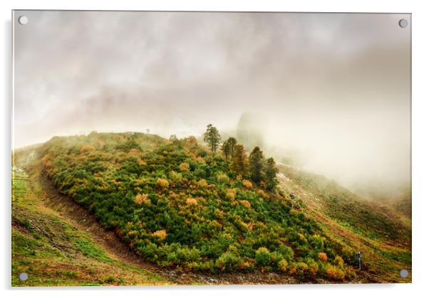Autumn valley in the cloud Acrylic by Svetlana Korneliuk