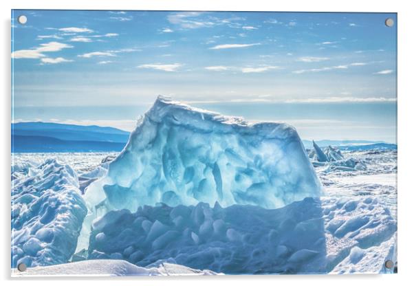 Pressure ridge of lake Baikal Acrylic by Svetlana Korneliuk