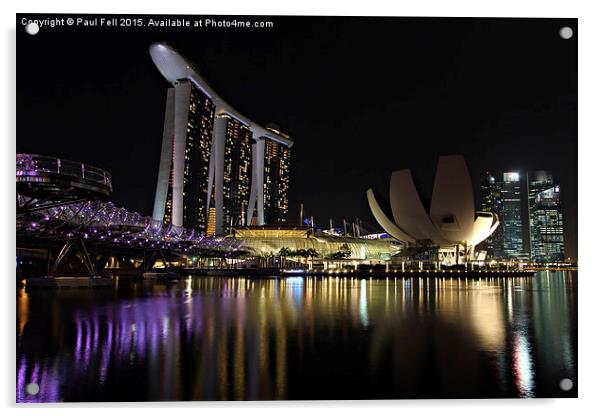 Singapore Marina Bay Sands Acrylic by Paul Fell