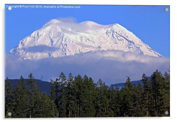 Mount Rainier Acrylic by Paul Fell