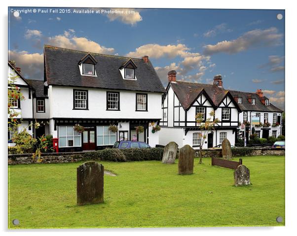 An English Village Acrylic by Paul Fell