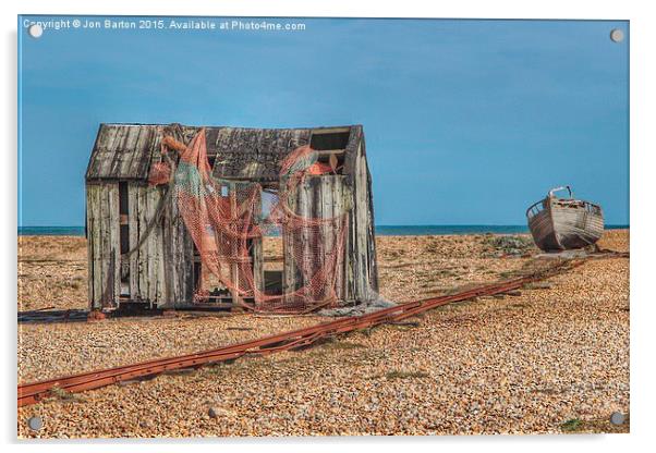  The old net shed Acrylic by Jon Barton