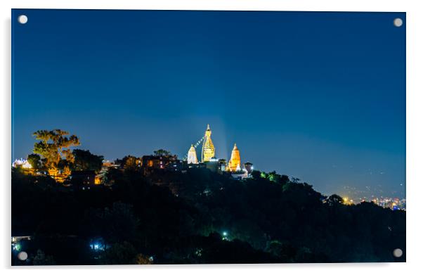 Night view of kathmandu city Acrylic by Ambir Tolang