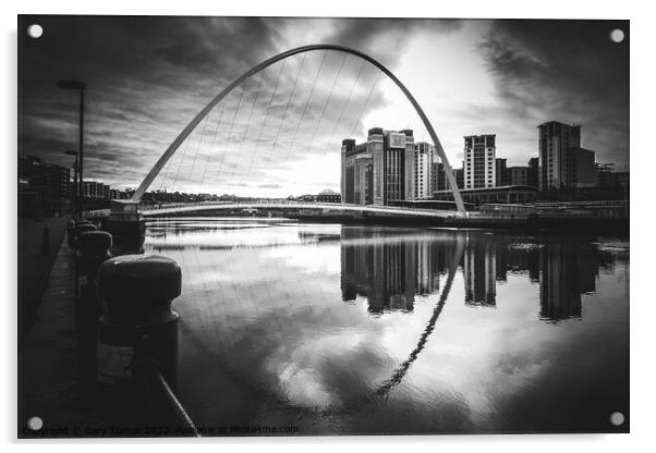 Millennium Bridge and Baltic Mill Acrylic by Gary Turner