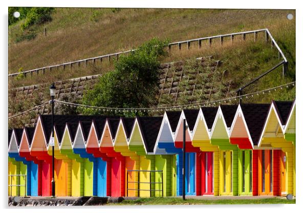 Scarborough Beach Huts II Acrylic by Gary Turner